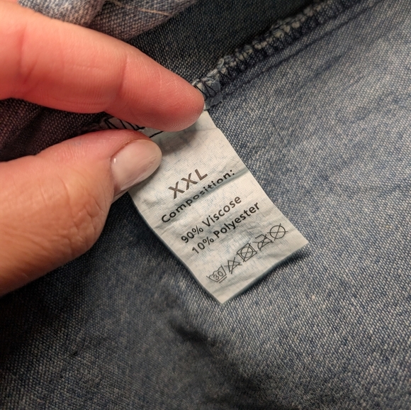 Plus Size Women's Gray Denim Jacket - Picture 4 of 4